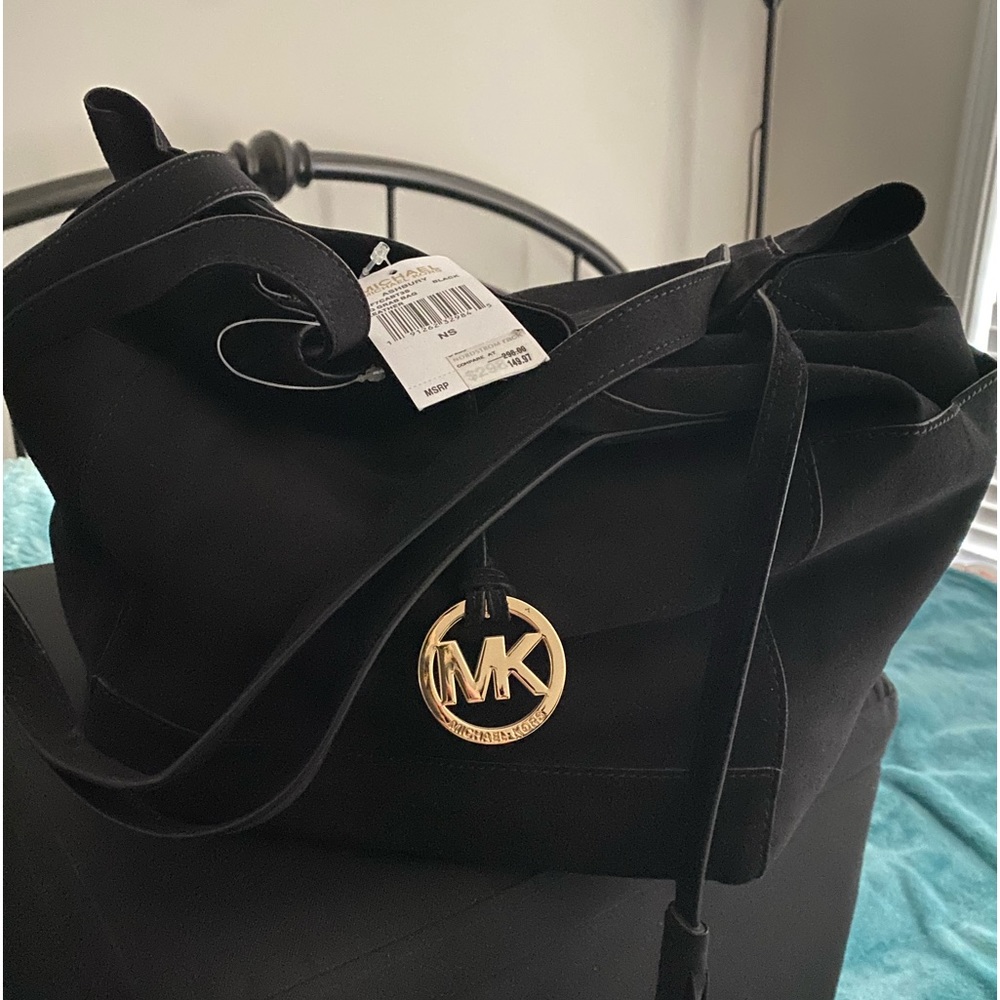 Michael Kors Ashbury Large Black Leather Suede Handbag - New with tags